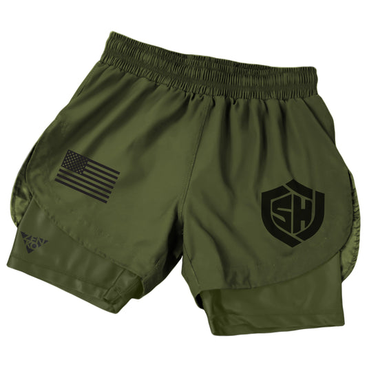 Superhero Jiu Jitsu Duo Shorts (OD Green)